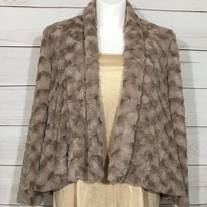 NWT Entro Mocha Faux Fur Long Sleeve Jacket Size S